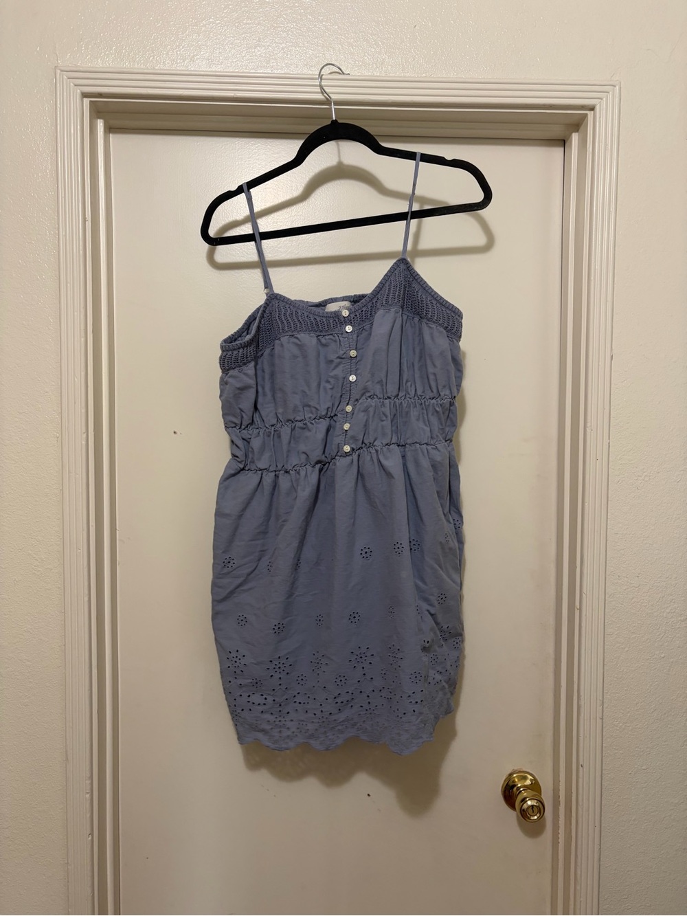 UNIVERSAL THREAD BLUE EYELET MINI DRESS SIZE LARGE